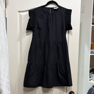 THML Black Tiered Dress with Short Sleeves